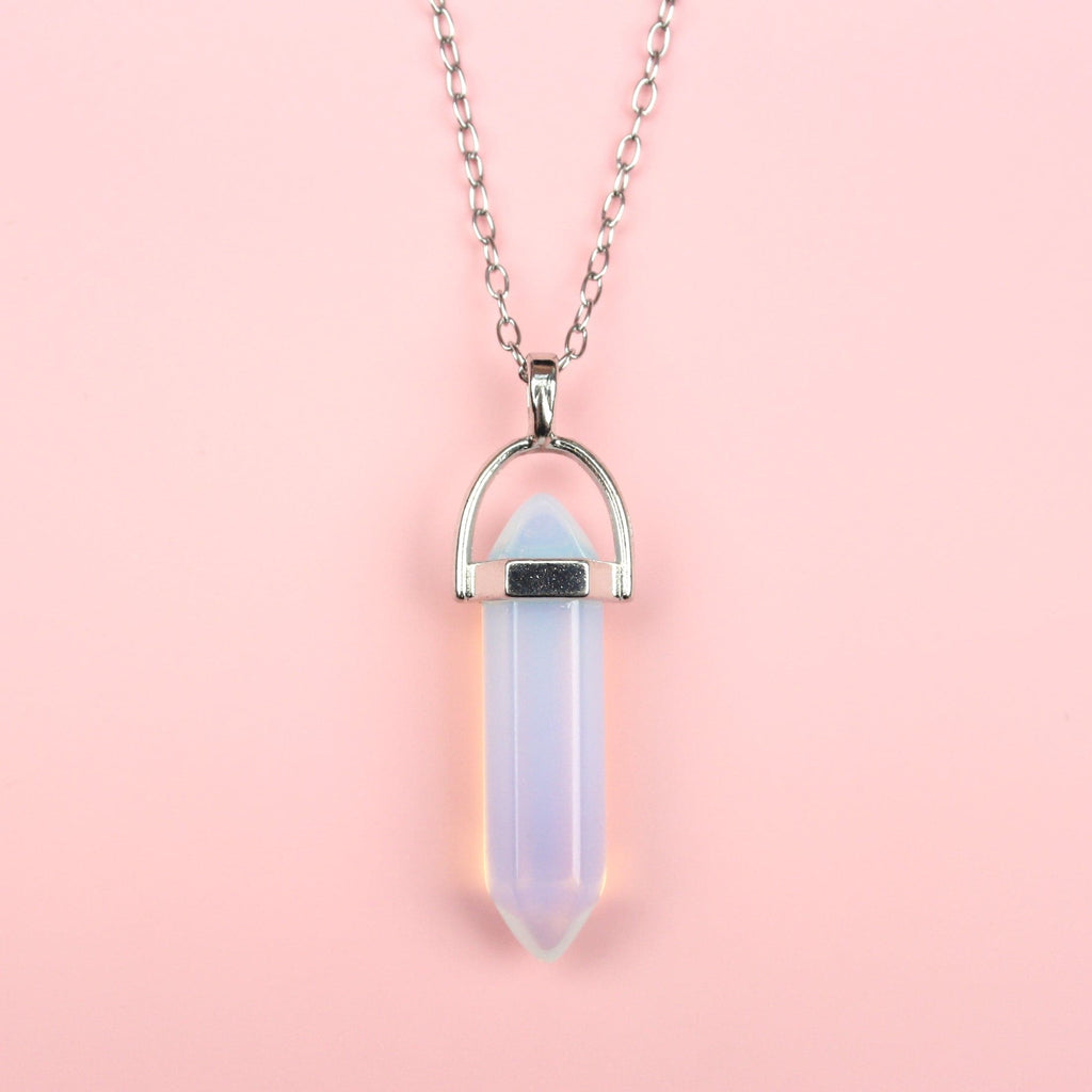 Opal pendant on a stainless steel chain