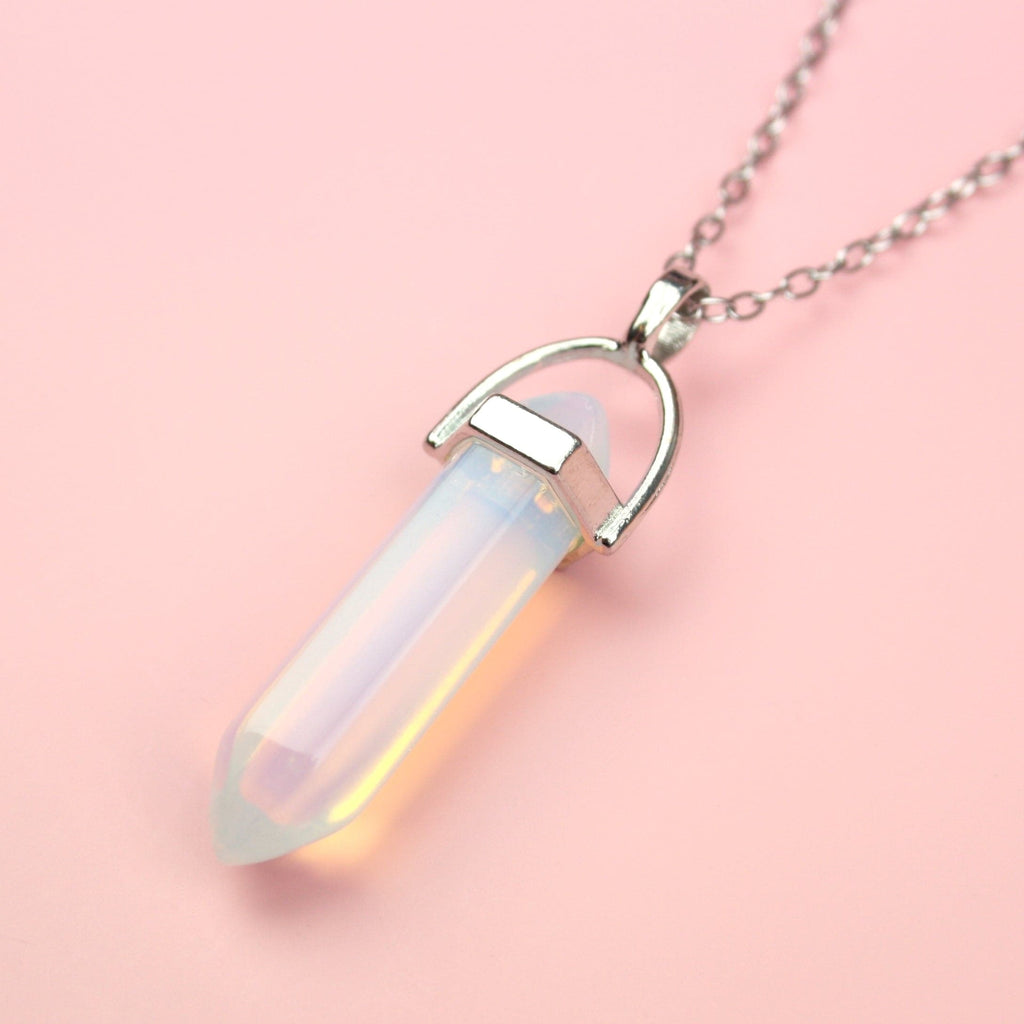 Opal pendant on a stainless steel chain