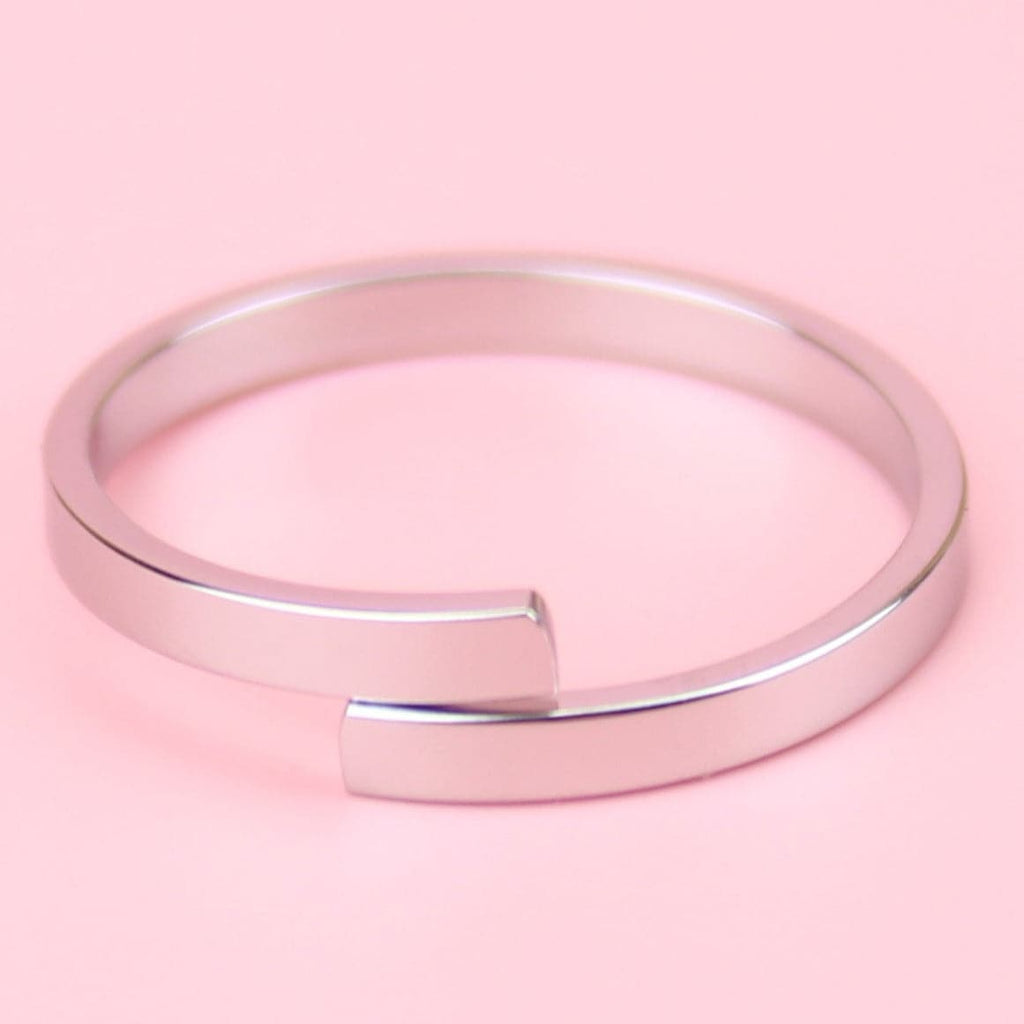 Stainless Steel Ring with a slightly overlapping design
