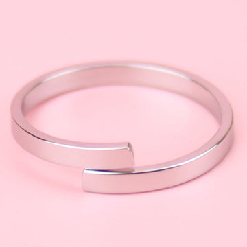 Stainless Steel Ring with a slightly overlapping design