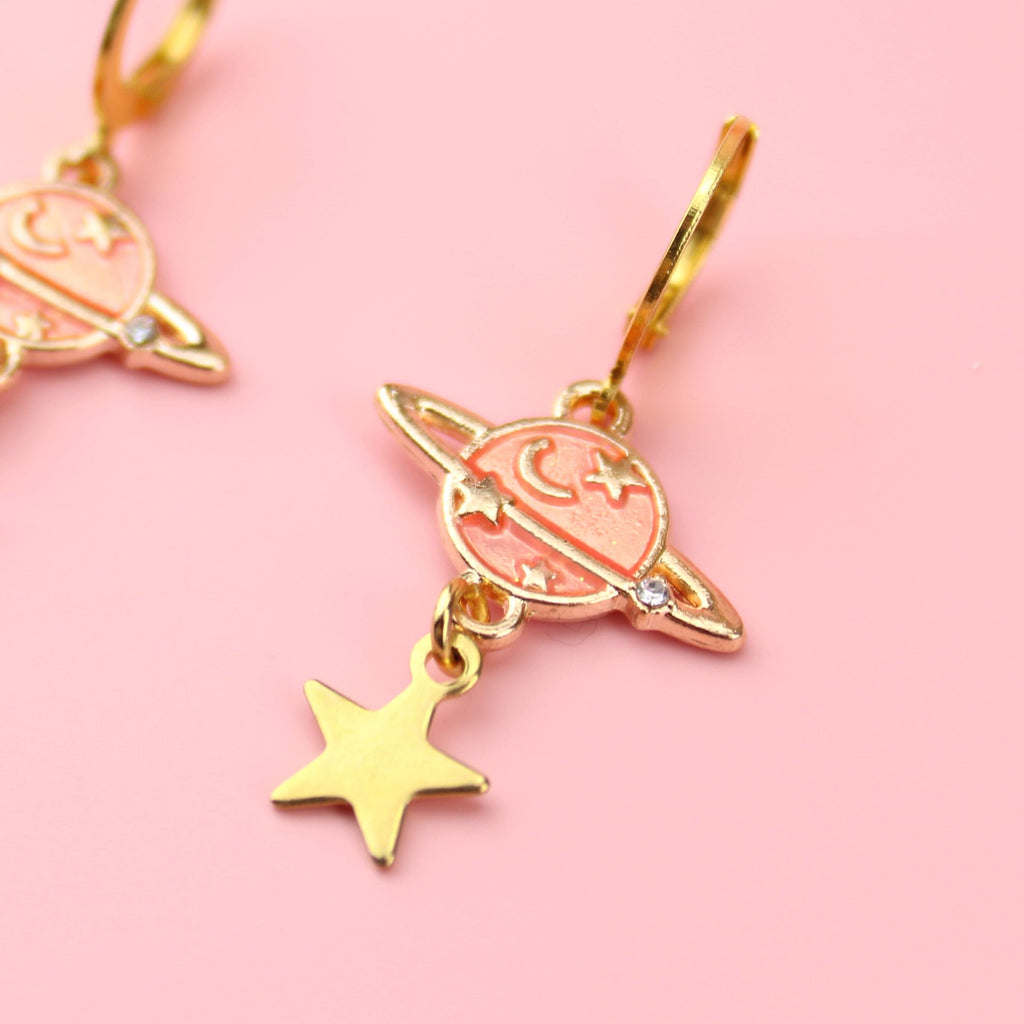 Peach Milky Way Hoop Earrings - Sour Cherry