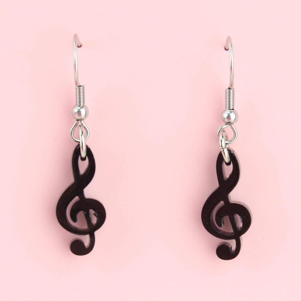 Treble Clef Earrings - Sour Cherry