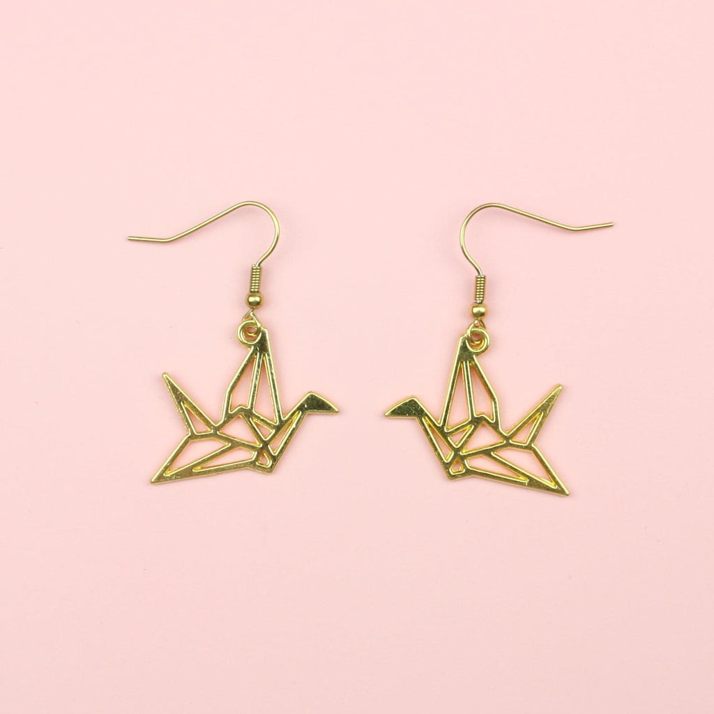 Crane Earrings (Gold Plated) - Sour Cherry