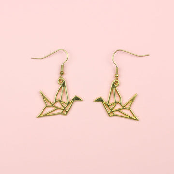 Crane Earrings (Gold Plated) - Sour Cherry