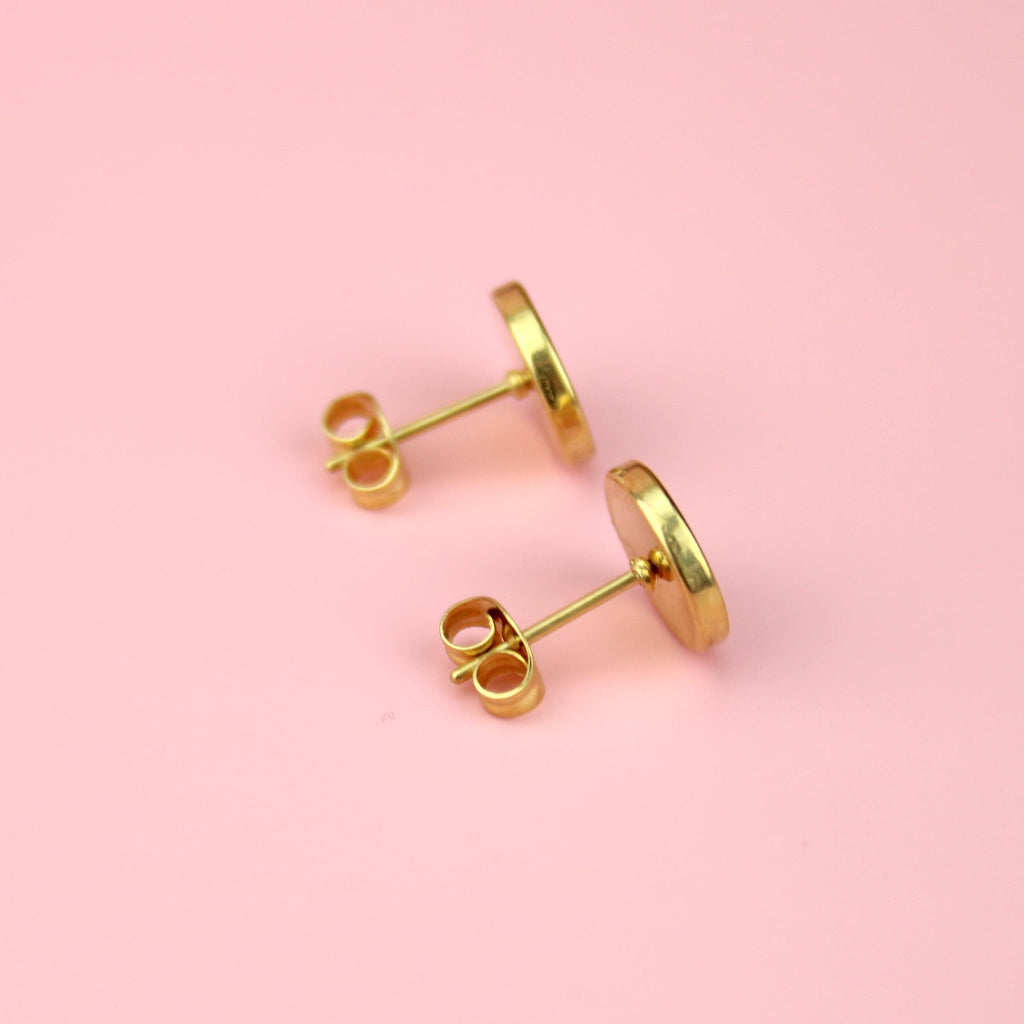 Yin and Yang Stud Earrings (Gold Plated) - Sour Cherry