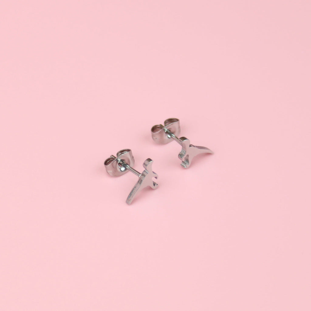 Mini Velociraptor Stud Earrings - Sour Cherry