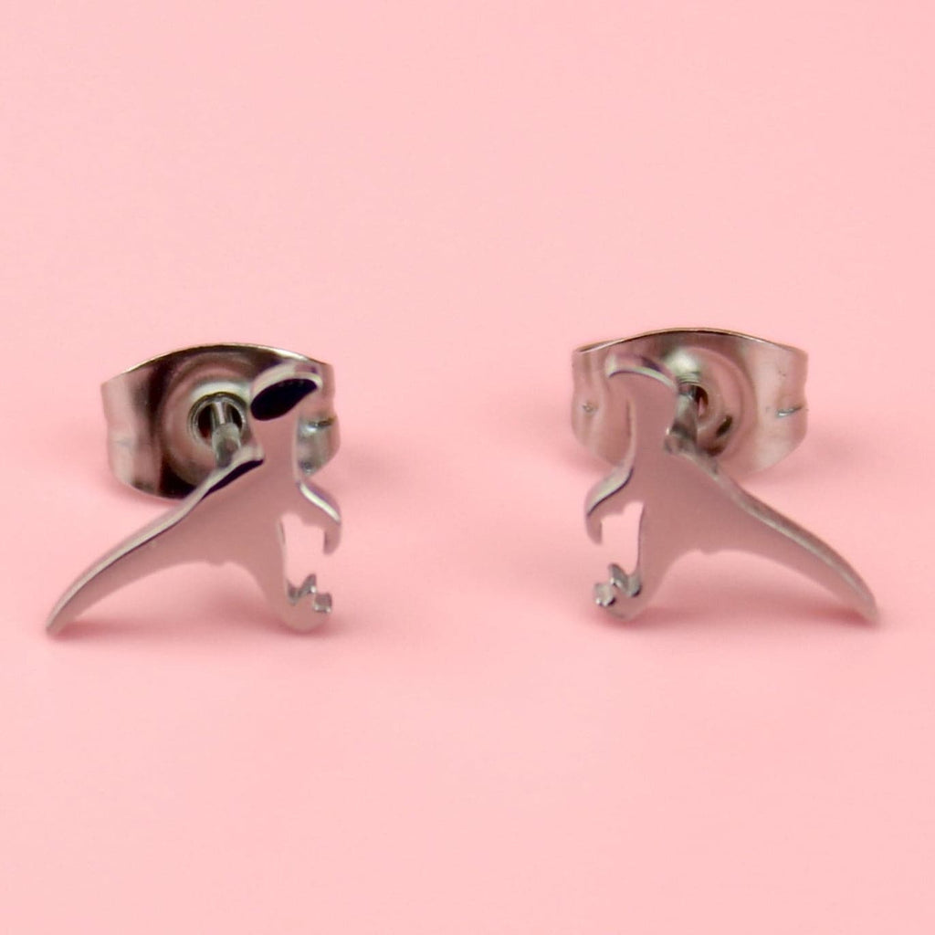 Mini Velociraptor Stud Earrings - Sour Cherry