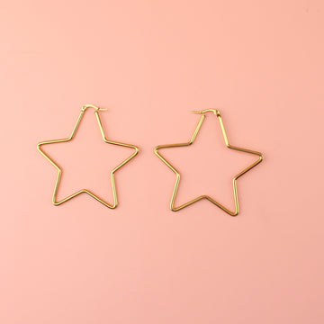 Large Super Star Hoop Earrings (Gold Plated) - Sour Cherry