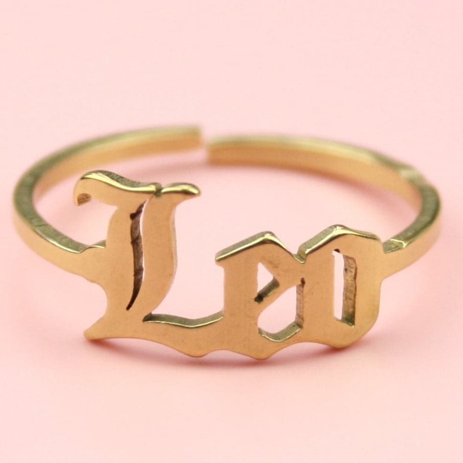 Leo Zodiac Ring (Gold Plated) - Sour Cherry