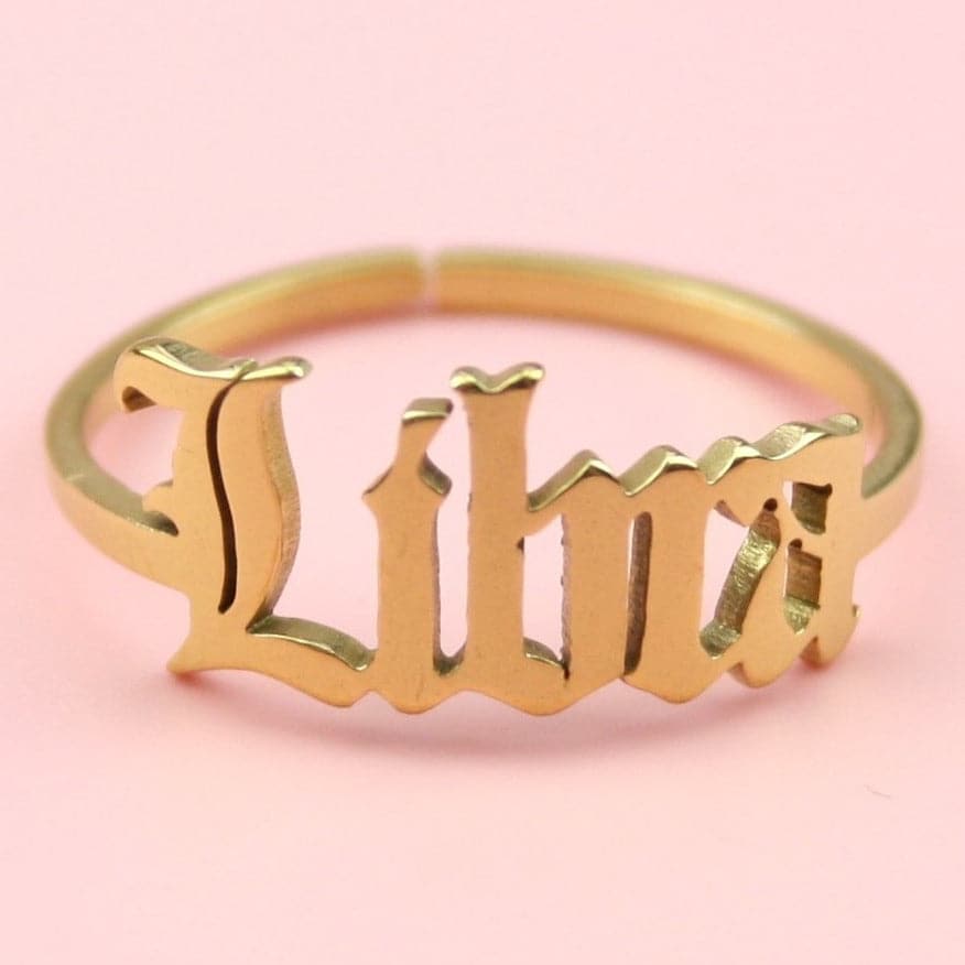 Libra Zodiac Ring (Gold Plated) - Sour Cherry