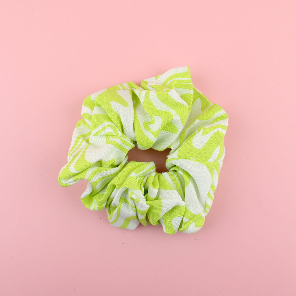 Lime Green Wavy Scrunchie - Sour Cherry