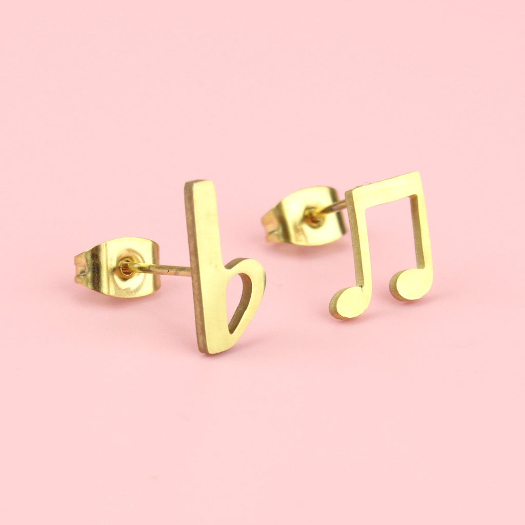 Music To My Earrings Studs (Gold Plated) - Sour Cherry