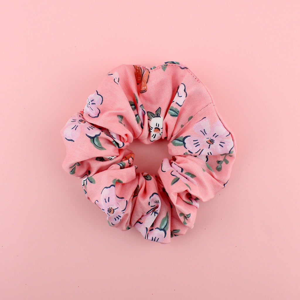 Pink Blossom Scrunchie - Sour Cherry