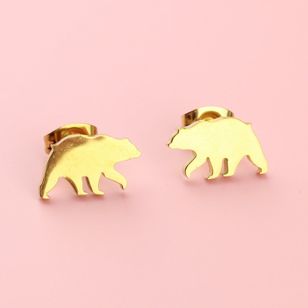 Polar Bear Stud Earring (Gold Plated) - Sour Cherry