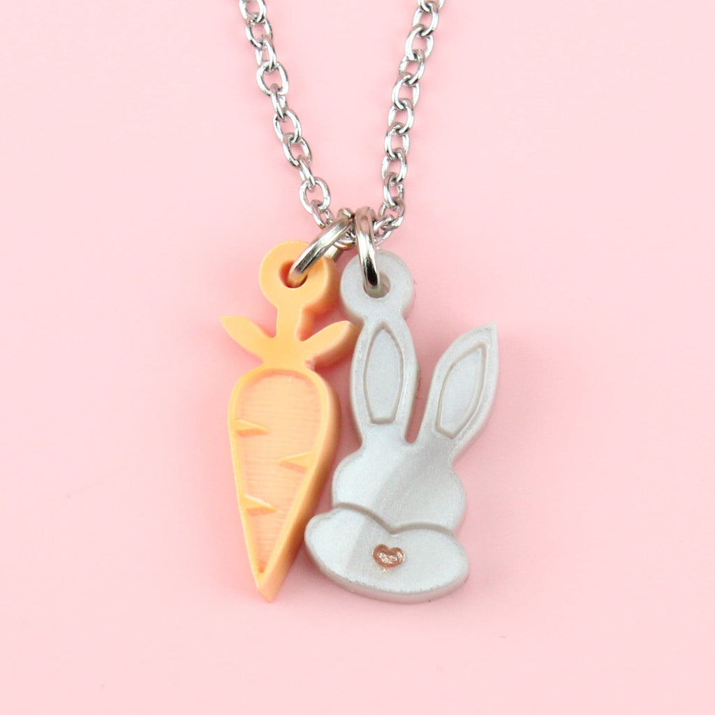 Rabbit & Carrot Necklace - Sour Cherry