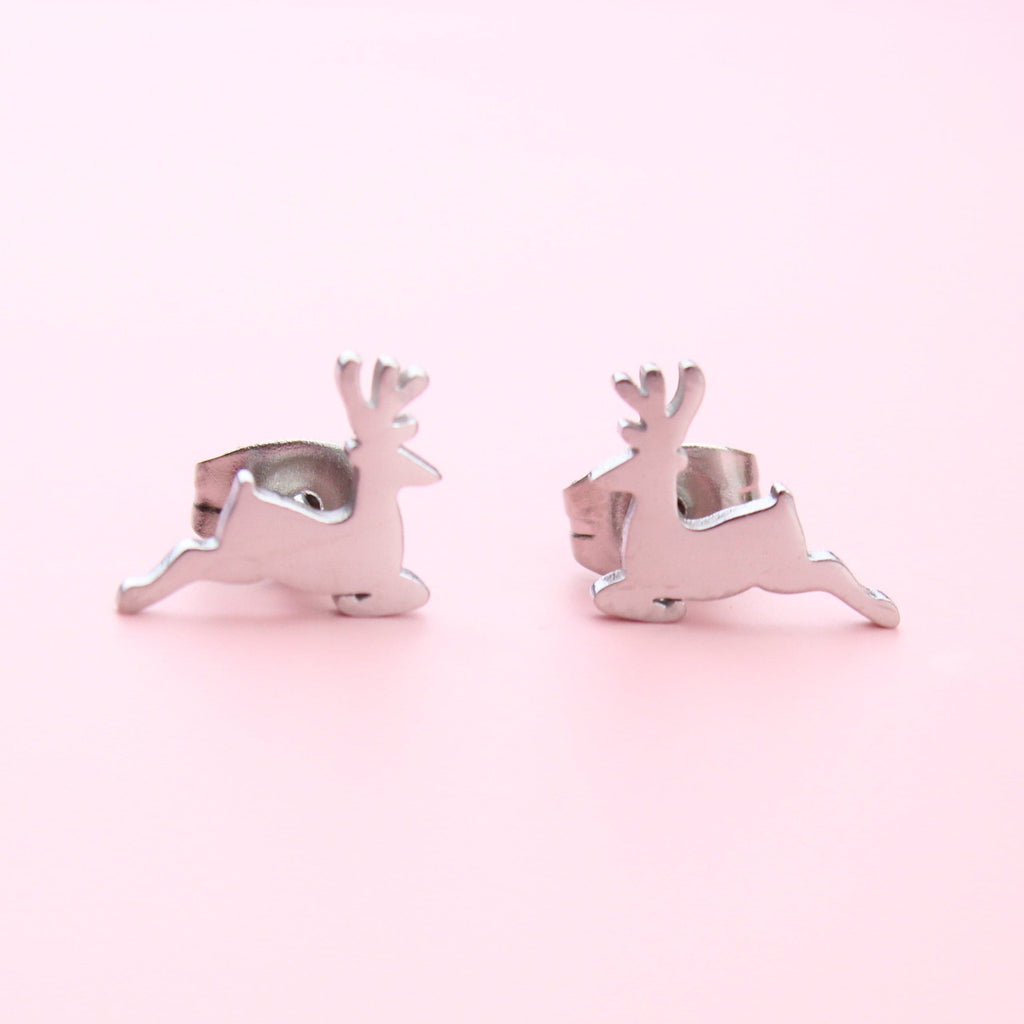 Reindeer Stud Earrings - Sour Cherry