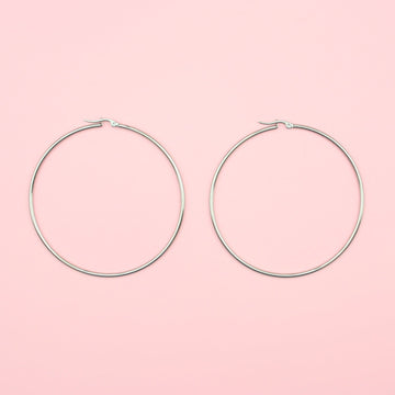 74mm Stainless Steel Hoop Earrings - Sour Cherry