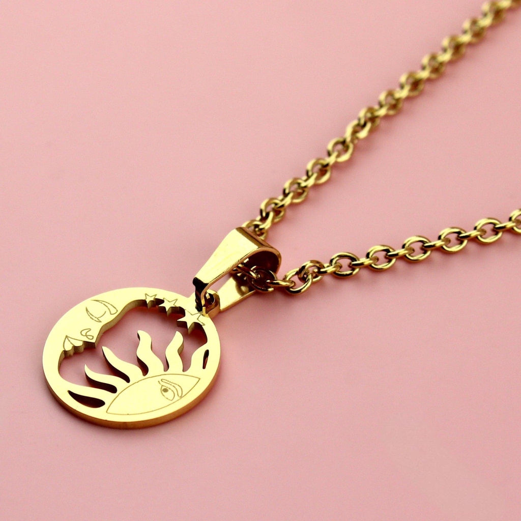 Sunset Pendant Necklace (Gold Plated) - Sour Cherry