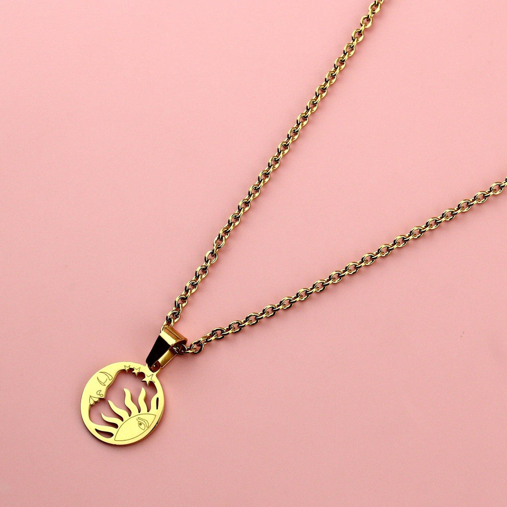 Sunset Pendant Necklace (Gold Plated) - Sour Cherry