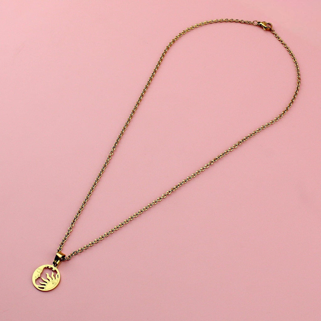 Sunset Pendant Necklace (Gold Plated) - Sour Cherry
