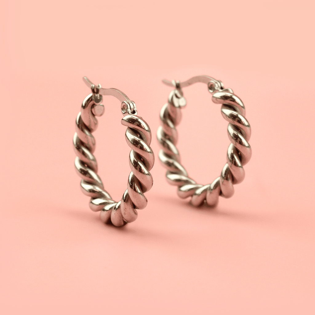 Twist and Shout Hoop Earrings - Sour Cherry