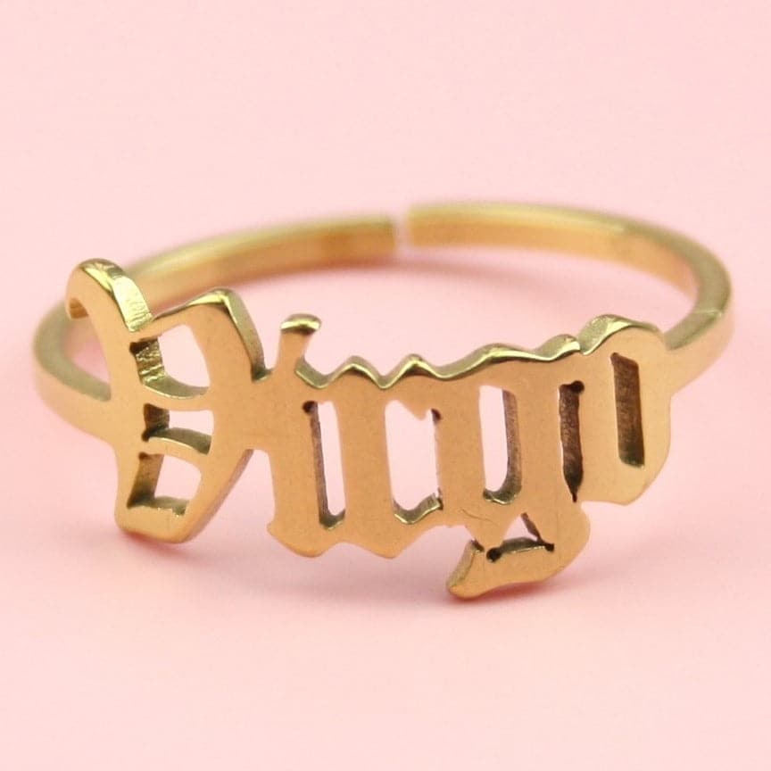 Virgo Zodiac Ring (Gold Plated) - Sour Cherry