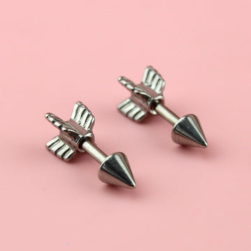 Stainless steel studs in the shape of an arrow with a scew-off back