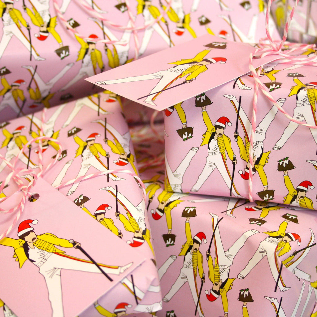 Pink Freddie Mercury Bohemian Wrapsody Paper & Tags - Sour Cherry