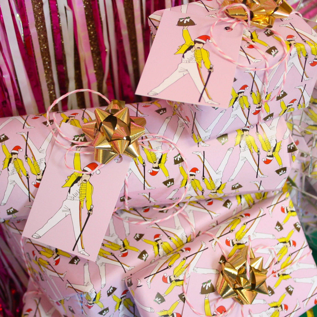 Pink Freddie Mercury Bohemian Wrapsody Paper & Tags - Sour Cherry