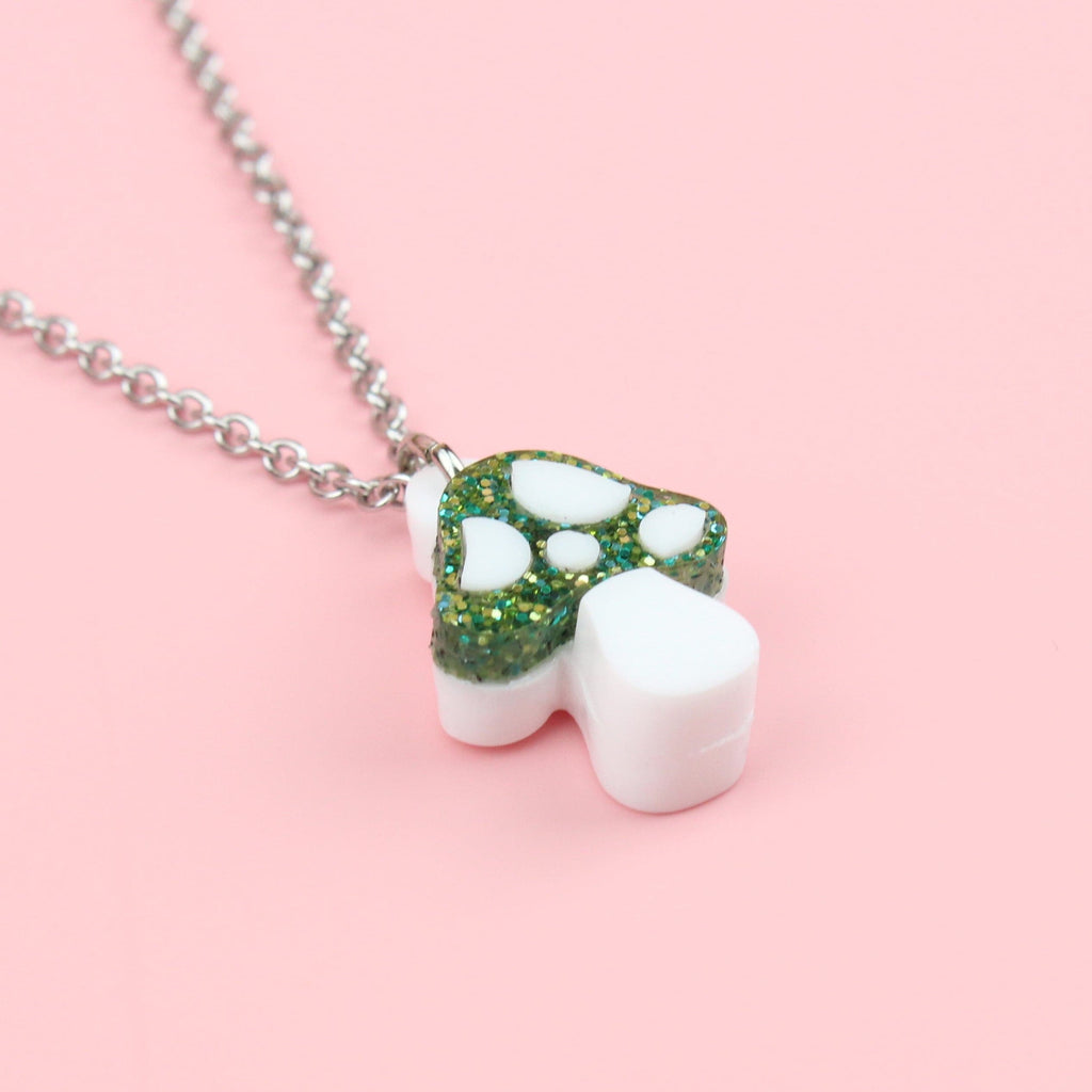 Green Mini Magic Mushroom Necklace - Sour Cherry