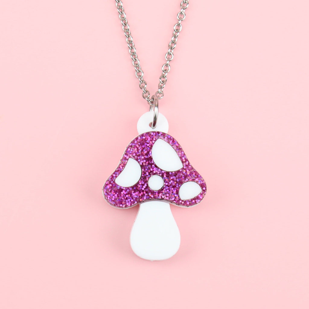 Pink Magic Mushroom Necklace - Sour Cherry