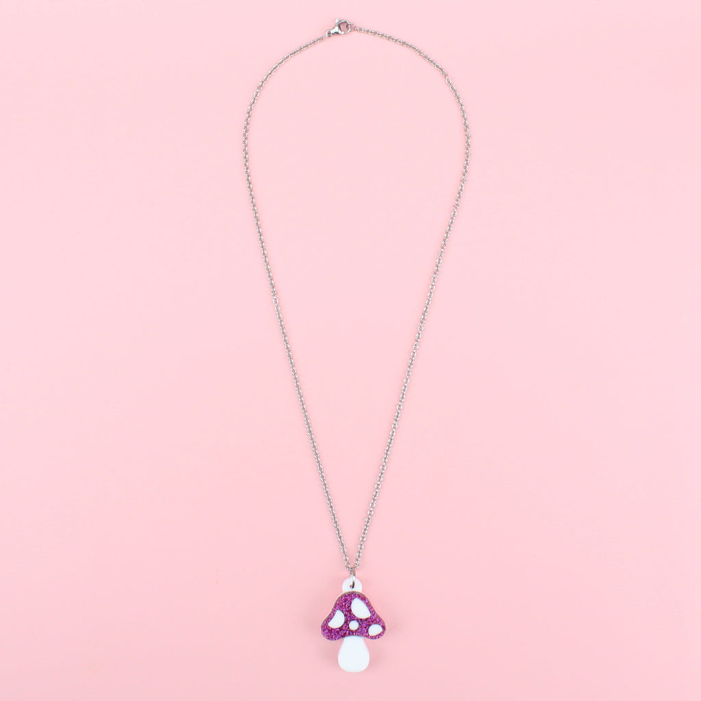 Pink Magic Mushroom Necklace - Sour Cherry