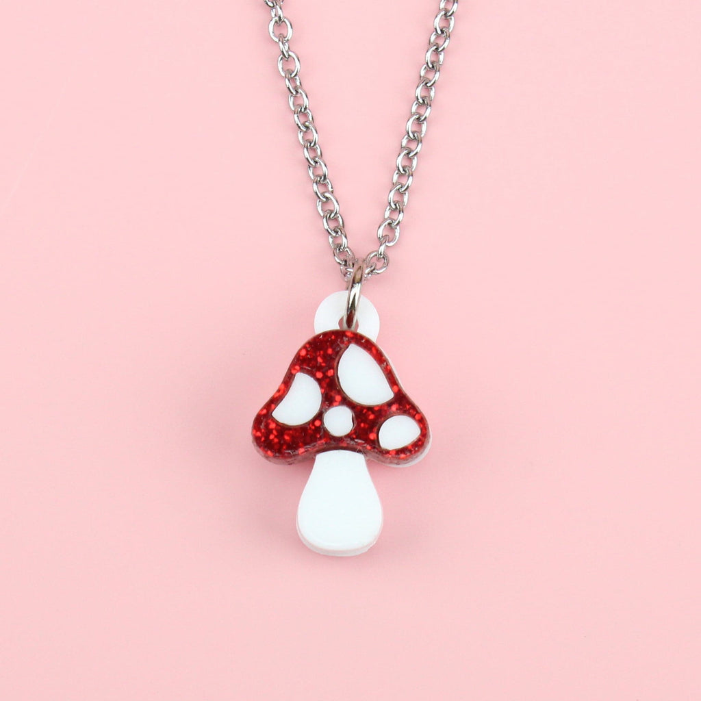 Red Mini Magic Mushroom Necklace - Sour Cherry