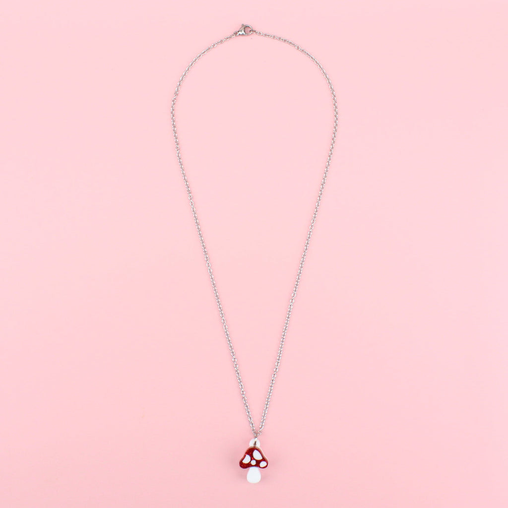 Red Mini Magic Mushroom Necklace - Sour Cherry
