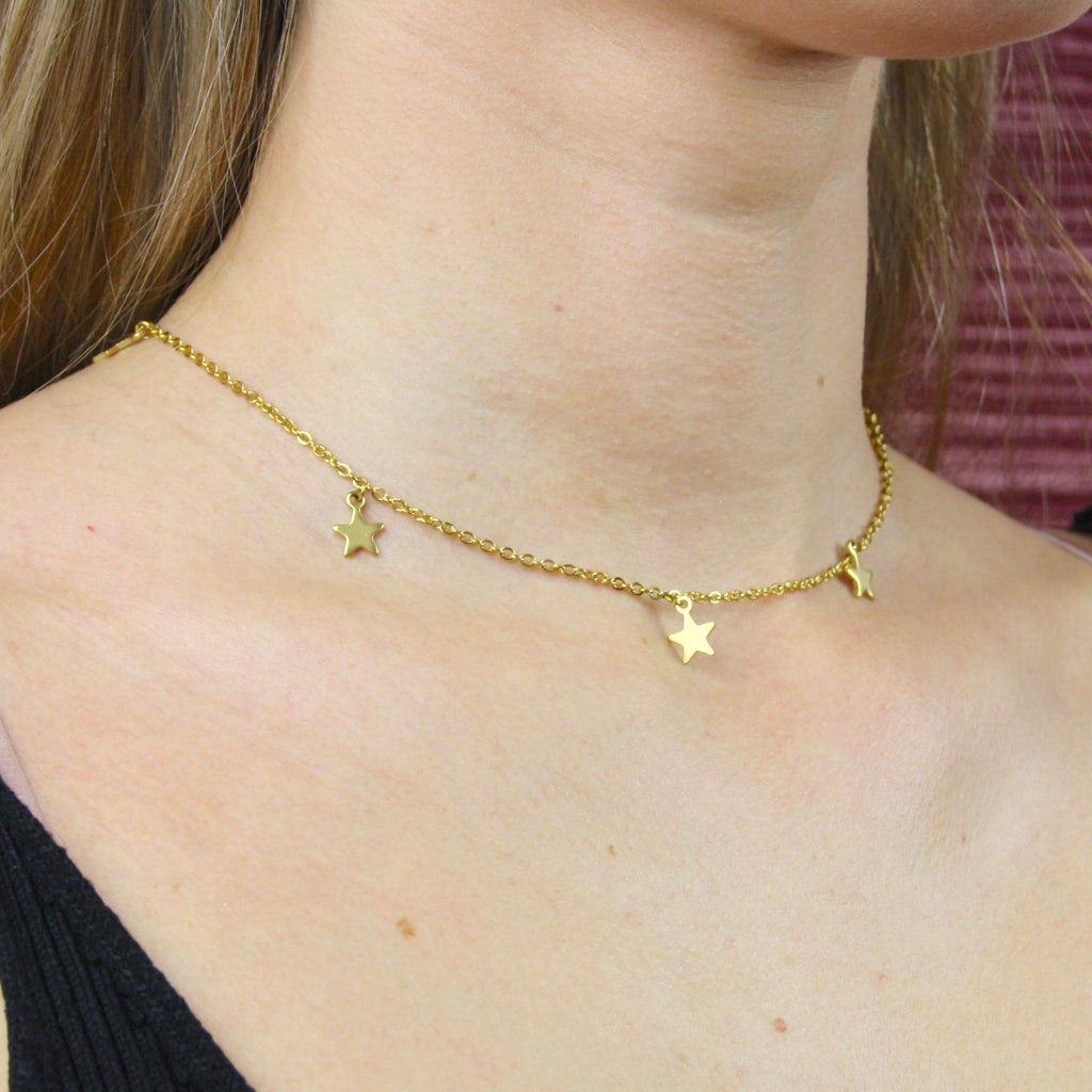 Starry Night Choker Necklace (Gold Plated) - Sour Cherry